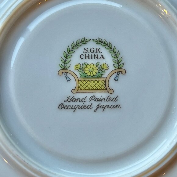 Vintage SGK China Hand-Painted Saucers From Occupied Japan - Picture 5 of 6